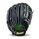 Franklin Sports unisex adult 12" - Trapeze Web Baseball and Softball Fieldmaster Midnight Youth Baseball Gloves I, Black, 12.0 US