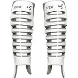 STX Lacrosse Goalie Valor Shin Guards, L/XL, Pair, White