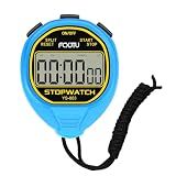 FCXJTU Digital Simple Waterproof Stopwatch, No Bells, No Alarm, Simple Basic Operation, Silent, Large Display, ON/Off, Pure Stopwatch for Swimming Running Training Coaches Referees Teachers (Blue)