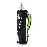 Azarxis Handheld Water Bottle and Phone Case for Running/Walking, Quick Grip Handheld Soft Flask 17oz with Hand Strap Hydration Pack for Runners and Athletes (Black)