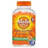 Metamucil Fiber Gummies for Adults, No Sugar Added Orange Flavor, 5g Prebiotic Plant Based Fiber Supplement Blend, 120 Count