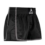 Anthem Athletics Muay Thai Shorts for Men & Women | Resolute - Boxing & Kickboxing - Black & Grey - Medium