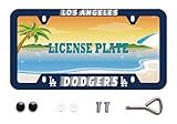 BOARLIDA Dodgers License Plate Frame Los Angeles Baseball Team Decorative Stainless Steel Car License Plate Cover for Men Women Fans 12 X 6 Inch