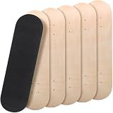 Meooeck 6 Pcs Blank Skateboard Decks for Art Painting 28 x 8 Inches, Wooden Maple Skateboard Replacement 7 Layer Double Tail Plain Skate Board Unfinished with Sandpaper for Art Decor