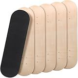 Meooeck 6 Pcs Blank Skateboard Decks for Art Painting 28 x 8 Inches, Wood Skateboard Replacement 7 Layer Maple Double Tail Plain Skate Board with Sandpaper for Home Decor