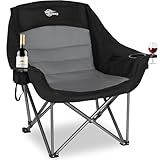 Bolosy Oversized XL Camping Chairs for Adults Heavy Duty Support 500 lbs Outdoor Folding Chairs Padded Portable Lawn Chairs Camp Chairs with Cup Holder