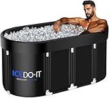 Tomaje Upgrade 129 Gal XL Large Oval Ice Bath Tub for Athletes, Collapsible Cold Plunge Tub-Multiple Layered for Post-Exercise Recovery, Portable Bathtub for Home, Gyms, Indoor, Outdoor use