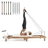 Pro Foldable Pilates Reformer Machine for Home Use with Jumpboard - Adjustable Resistance (Springs + Latex Bands) Space-Saving Home Gym Equipment for Women, Full Body Workout & Fitness