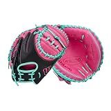 Wilson 2026 A1000 CM33 33" Baseball Catcher's Mitt - Right Hand Throw, Flamingo Pink/Seafoam/Black