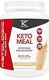 Ketologic Keto Meal Replacement Shake Powder for Optimal Results + MCT Oil + Grass-Fed Whey - Perfectly Formulated Macros for Ketosis - 20 Servings - Vanilla