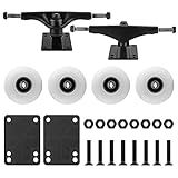 TLHB Skateboard Truck,Skateboard Wheels 52mm Suitable for Skateboarders,Fits 7.5-8" Deck,Skateboard Bearings,Skateboard Pads,Durable Skateboard Hardware Combo Starter Kit -White