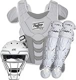 Rawlings | Velo Fastpitch Softball Catcher's Set | NOCSAE Certified | Intermediate Ages 12-15 | White/Silver