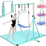 FC FUNCHEER Foldable Gymnastics Bar,5FT Horizontal bar,Adjustable Kids Training bar for Kids Ages 3-15,Kids Gymnastics bar,Triangle Stable Structure-Gym Equipment for Home