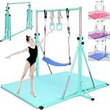 FC FUNCHEER Foldable Gymnastics Bar,5FT Horizontal bar,Adjustable Kids Training bar for Kids Ages 3-15,Kids Gymnastics bar,Triangle Stable Structure-Gym Equipment for Home