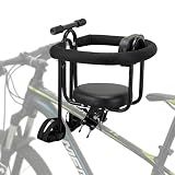 Toddler Bike Seat Front Mounted,Child Bicycle Saddle for Adult Bike,Kids Bike Seats for Mountain/Road/Cruiser Bikes, Kid Front Carrier,Full Guardrail,Safe & Comfortable for Baby 1-4 Yrs,Max Load 55lbs