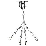 Yes4All Punching Bag Hanger, Stainless Steel Swivel Chain with 4 Snap Hooks for Heavy Bag, Gym Swing, Trapeze, and Hammock, Wood Beam Hanger with Chain
