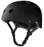 Tourdarson Skateboard Helmet Impact Resistance Ventilation for Youth & Adults (Black,Medium)