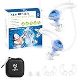 Softvox Ear Plugs for Swimming Surfing with Lanyard, Block Out Water Let Sound in, Reusable Comfy Custom-fit Swim Waterproof earplugs Men Women for Swimmer Shower Pool Bath Water Sports