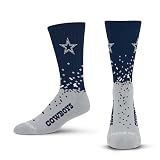 For Bare Feet - Officially Licensed NFL Spray Zone Crew Socks Men's Size Large 10-13 (US, Alpha, Large, Regular, Regular, Dallas Cowboys)