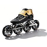 Inline Speed Skates for Men Women,Professional Carbon Fibre Roller Skates Blades Adult Male Female, High Performance Racing Skates for Marathon Racing & Outdoor Fitness,Black