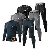 MeetHoo Men Thermal Underwear Set Long Johns with Fleece Lined Base Layer Men Cold Weather Top Bottom for Skiing Running