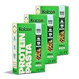 Kaizen Fusilli Protein Pasta, 20g Protein, Low Carb (6g Net Carbs), Keto-Friendly, Gluten-Free, Plant-Based Lupini Noodles, High Fiber, 8 Ounce, Pack of 3
