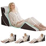 Bambulex 4PCS Wedge Pillow Set for After Surgery, Orthopedic Bed Wedge Pillow for Back Pain Relief, Sitting Up in Bed, Acid Reflux, Adjustable Post Surgery Pillows for GERD, Snoring, White/Grey