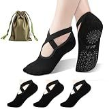 BKP Yoga Socks for Women,3 Pairs Pilates Socks Non Slip Grip Socks