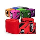 Sanabul Elastic 180 inch Boxing Hand Wraps for Boxing Gloves Muay Thai Kickboxing MMA Wraps for Men & Women, Red,180"