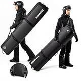 Snowboard Bag with Wheels Padded Snowboard Ski Bags for Air Travel Flying Waterproof Rolling Snowboarding Bag Carries Snow Board Gear Helmets Boots Goggles Snow Gear (Black, Size Up to 165CM)
