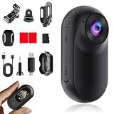 HOFAOUG Mini Body Camera 1080P, Thumb Size Wearable Helmet Camera, Clip On Action Cam, Body Cam for Cycling Travel Sports(Matte Black)
