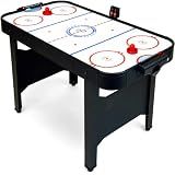 GoSports 48 Inch Air Hockey Arcade Table - Includes 2 Pushers, 3 Pucks, AC Motor, and LED Scoreboard - Black