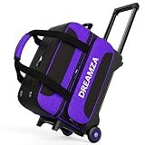 DREAMZA 2 Ball Roller Bowling Bag with Wheels & Separate Shoes Pocket