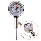 Ball Air Pressure Gauge Heavy Duty Metal Made Air Watch Test and Adjust The Pressure for Football Soccer Rugby Basketball Volleyball, Etc