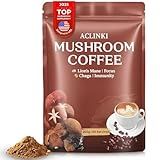 ACLINKI Organic Mushroom Coffee, 7 Adaptogenic Mushrooms (Lion’s Mane, Reishi, Chaga, Cordyceps & More), Herbal Supplement Blend for Focus, Energy & Immune Support – 40 Servings