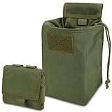 AIKATE Tactical Molle Dump Pouch, Roll-Up Drawstring Magazine Utility Pouch, Folding Dump Bag (Army Green)