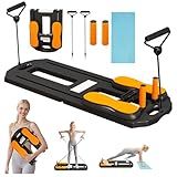 Pilates Board - 2025 Pilates Reformer Set, All-in-One Pilates Boards for Home Workout, Multi-Purpose Foldable Pilates Reformer Board for Home Pilates Sliding Board for Women, Orange