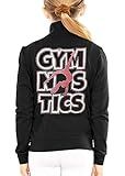 STRETCH IS COMFORT Gymnast's Rhinestones Gymnastics Black Jacket Pink Gymnast Small