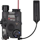 Airsoft PEQ 15 PEQ Box IR Laser + Red Laser Sight + White LED Flashlight for AEG GBB CQB (Black)