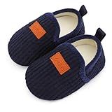 L-RUN Kids House Slippers Boys Indoor House Shoes Lightweight Girls School Shoes Barefoot Navy 5.5-6 Toddler=EU22-23