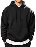 COOFANDY Men's Hooded Pullover Sweatshirt Workout Lightweight Hoodies for Gym & Campus Wear Black