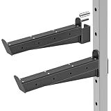 Kipika Safety Spotter Arms for 2" x 2" Power Racks with 5/8" or 1" Holes | Heavy Duty Barbell Safety Catches with Rubber Pad, Adjustable and Easy to Install, Power Rack Attachment for Squat,Set of 2
