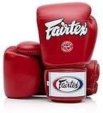 Fairtex BGV1 Muay Thai Boxing Training Sparring Gloves for Men, Women, Kids| Premium Quality, Light Weight & Shock Absorbent 16 oz Boxing Gloves -Red