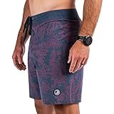 Maui Rippers Mens 21" Stretch Board Short Swim Trunks Boardshorts (Surfing Palms, 36)