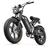 Askmy Fat Tire Electric Mountain Bike, All Terrains Electric Bicycles, 1500W Peak Motor Dirt E-Bike with 60 Miles PAS Range (E500-48V 15Ah)