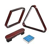 MoyanSuper Solid Wood Pool Ball Triangle Rack, Pool Table Ball Holder Positioning Rack,2-1/4" Pool Ball Rack (Burgundy Triangle & Diamond Rack)