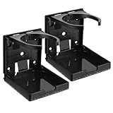 2pcs Adjustable Folding Cup Holder, Car Wall Mount Water Drink Coffee Bottle Holder with Screws, Fit Most Size Mugs Bottle, for Truck RV Van Boat Camper Caravan Marine (Diamond Pattern)