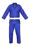 FUJI Single Weave Judo, Belt Not Included Gi Uniform - Kids & Adults Cotton Training Gi for Judo, Belt Not Included, Size 1, Blue