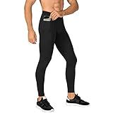 WRAGCFM Compression Pants Mens Leggings,Compression Tights for Men Workout Athletic Running Sports Gym Basketball Leggings Yoga Pants Quick Dry Black,S