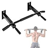 Yes4All Multifunctional Pull Up Bar Wall Mounted Capacity 300 Pounds - Black